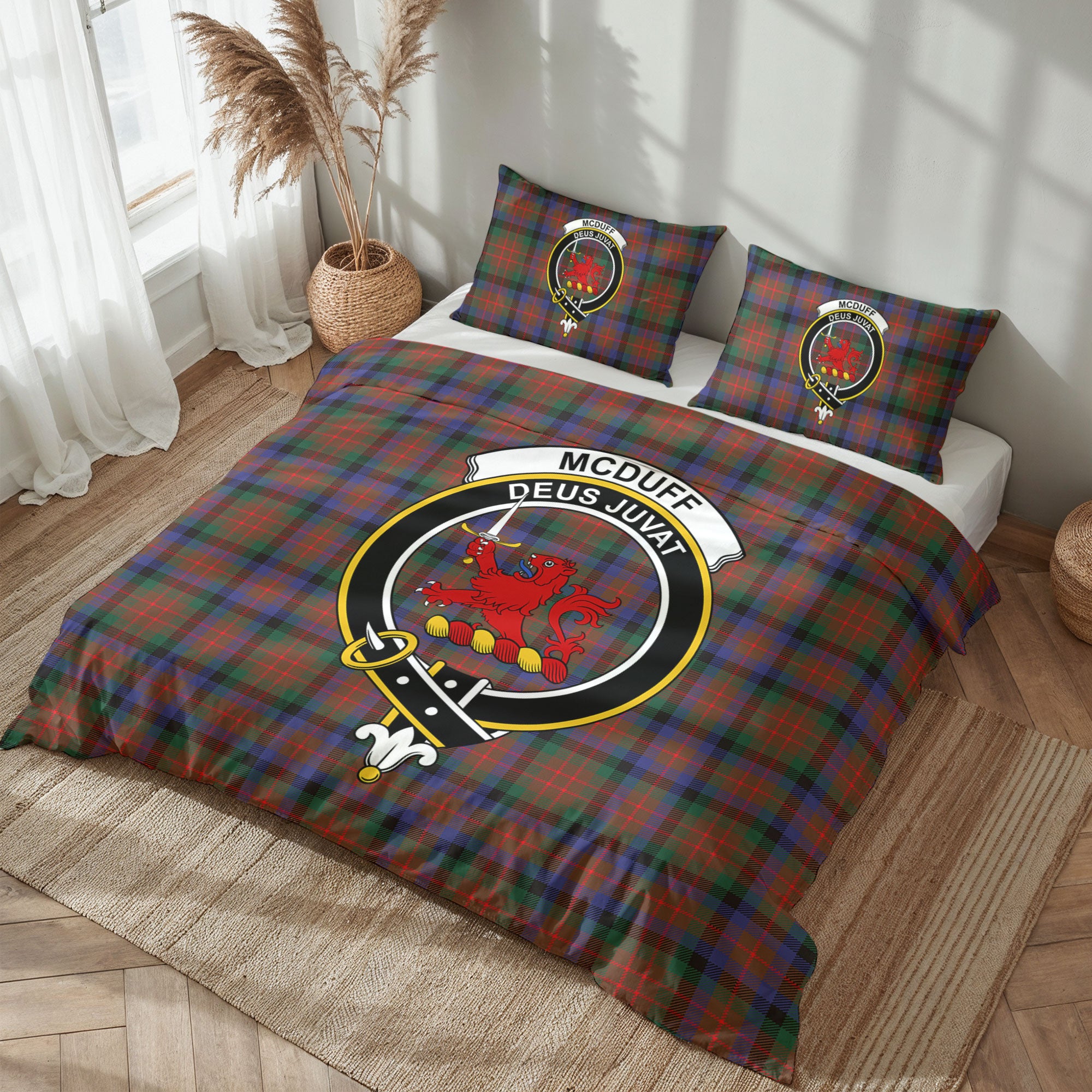 McDuff Hunting Modern Tartan Crest Bedding Set