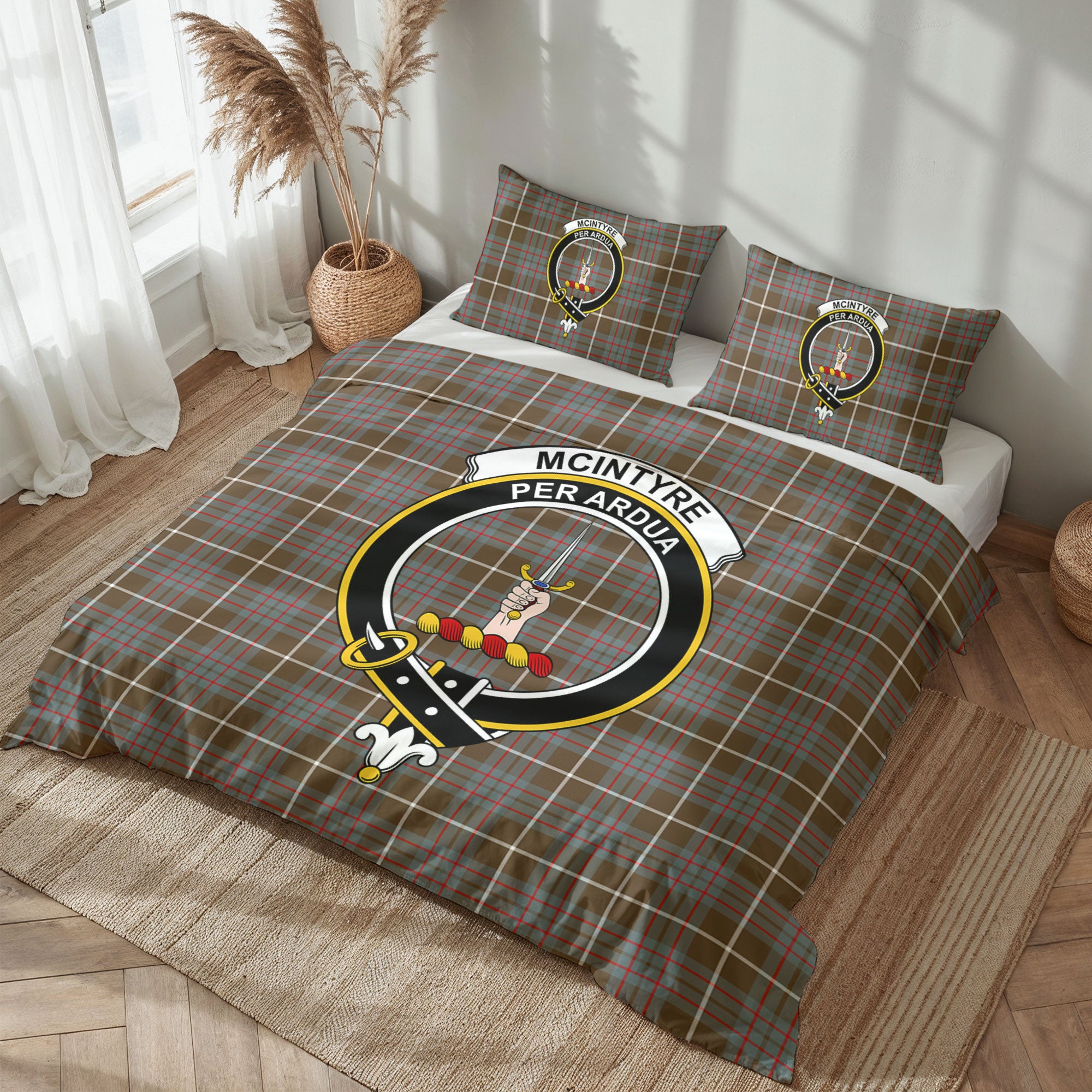 McIntyre Hunting Weathered Tartan Crest Bedding Set