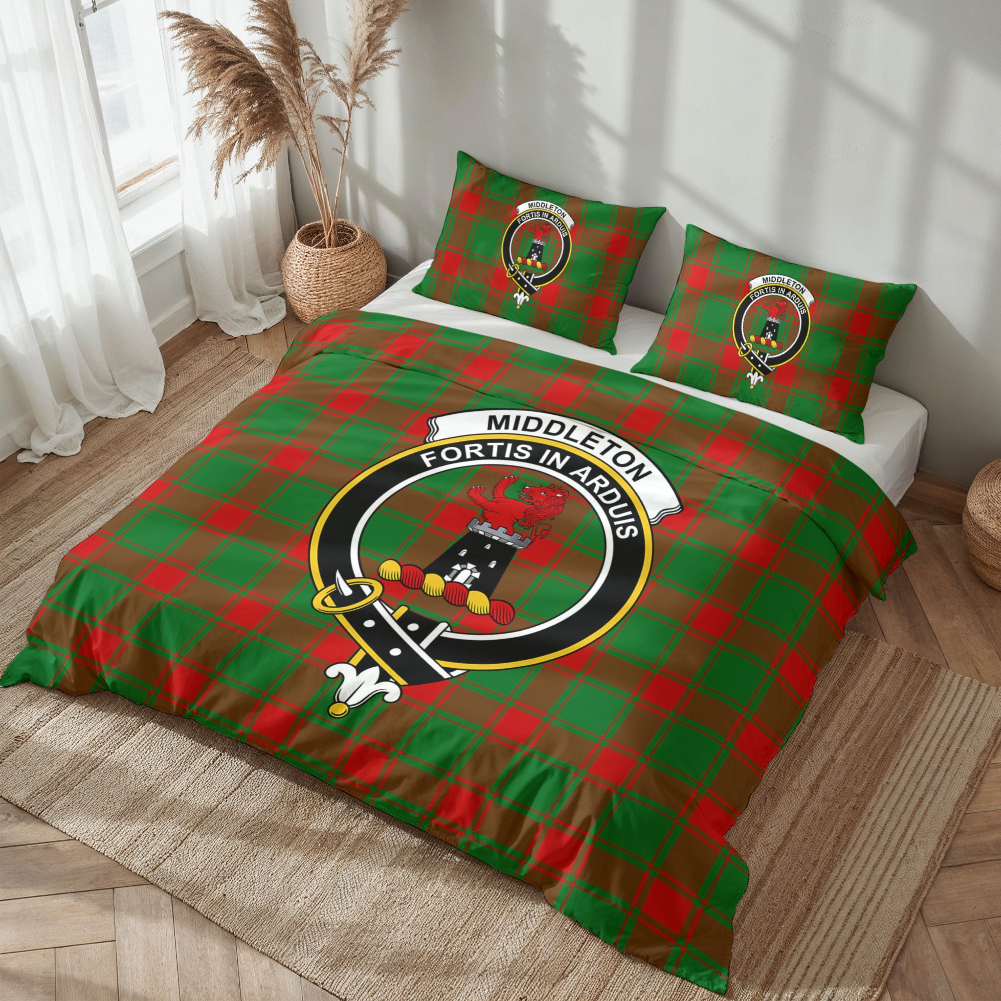 Middleton Modern Tartan Crest Bedding Set