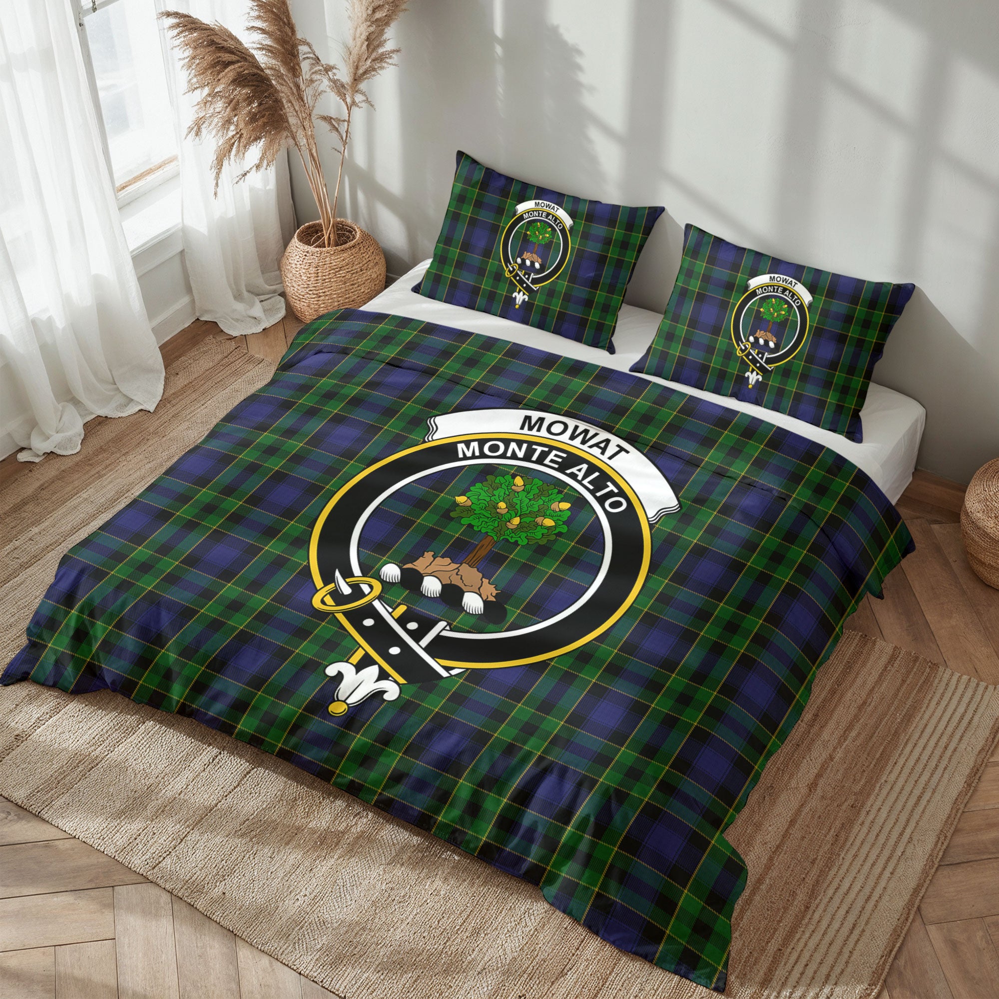 Mowat Modern Tartan Crest Bedding Set