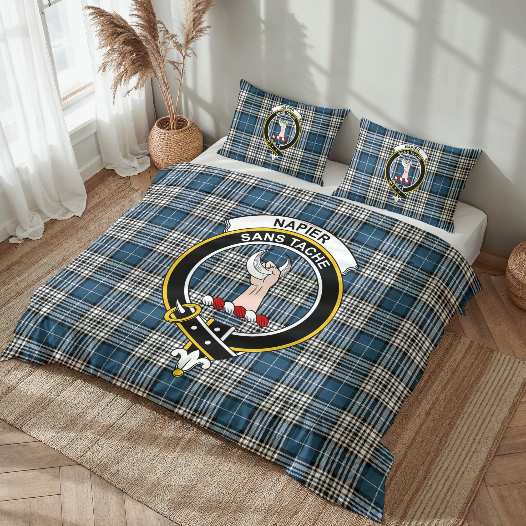 Napier Modern Tartan Crest Bedding Set
