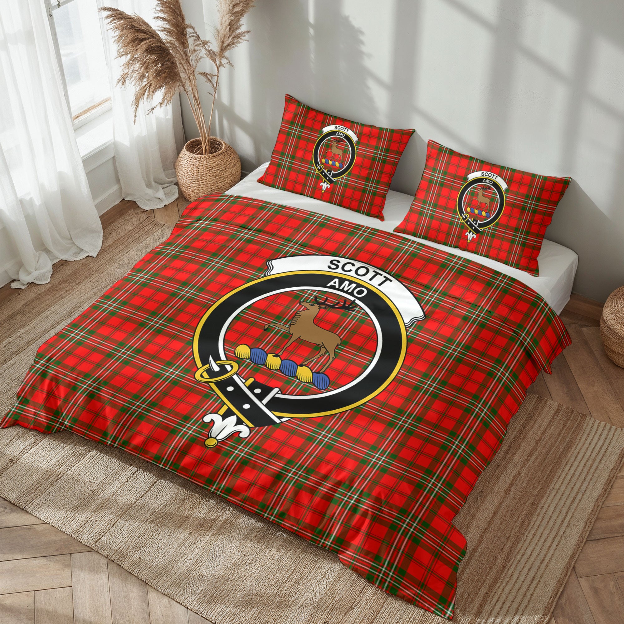 Scott Modern Tartan Crest Bedding Set