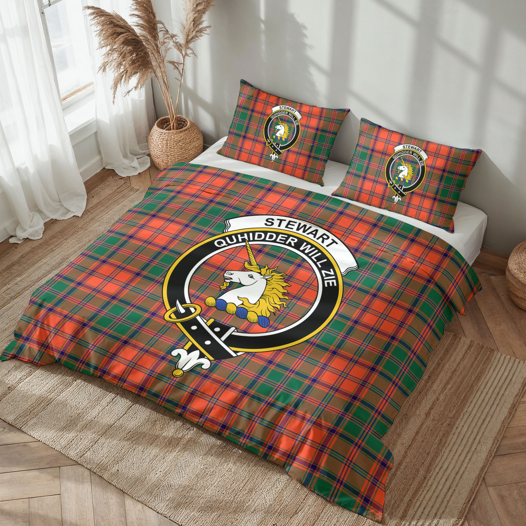 Stewart of Appin Ancient Tartan Crest Bedding Set