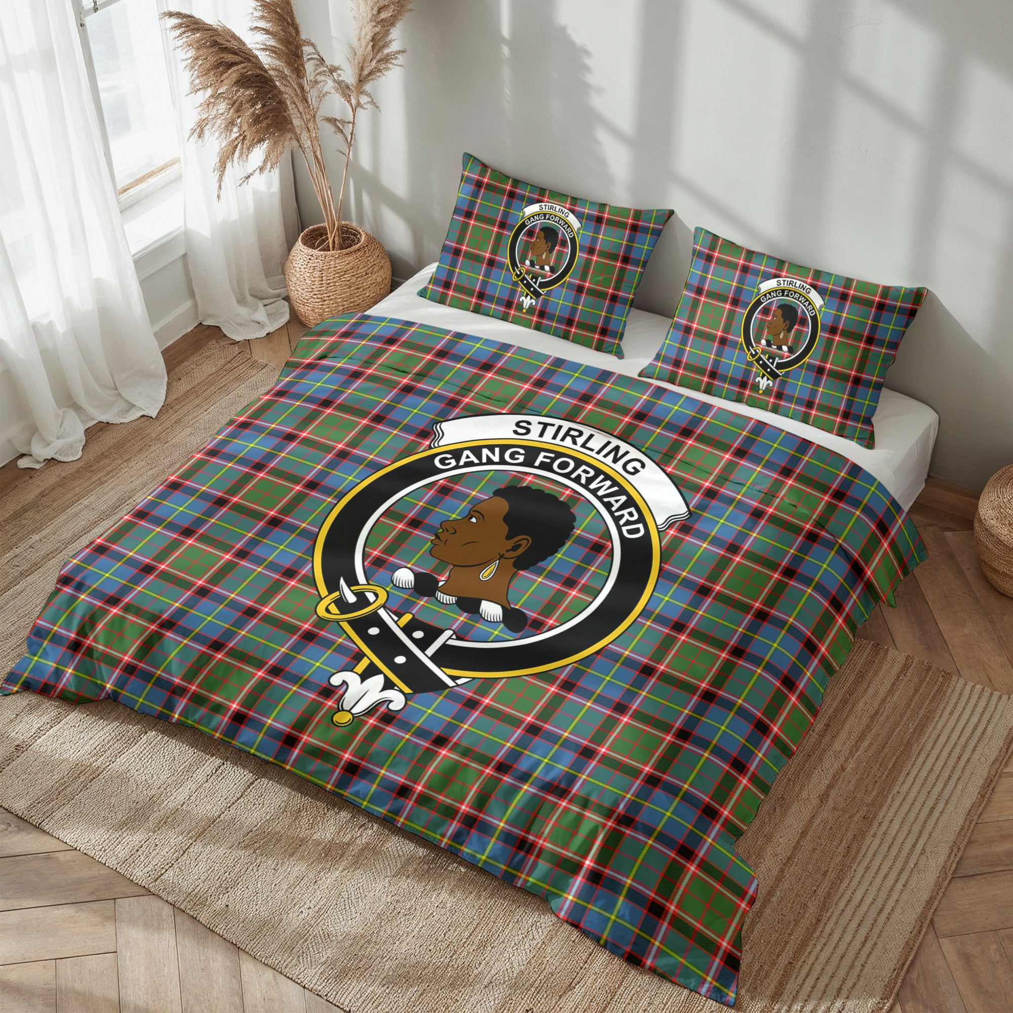 Stirling (of Keir) Tartan Crest Bedding Set