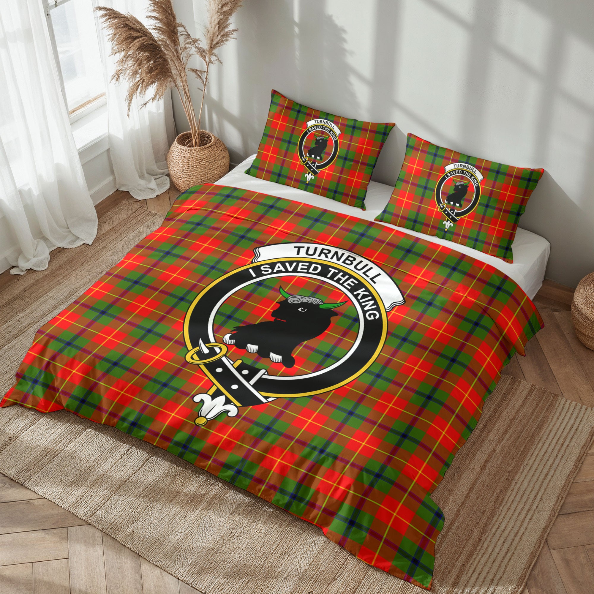 Turnbull Dress Tartan Crest Bedding Set