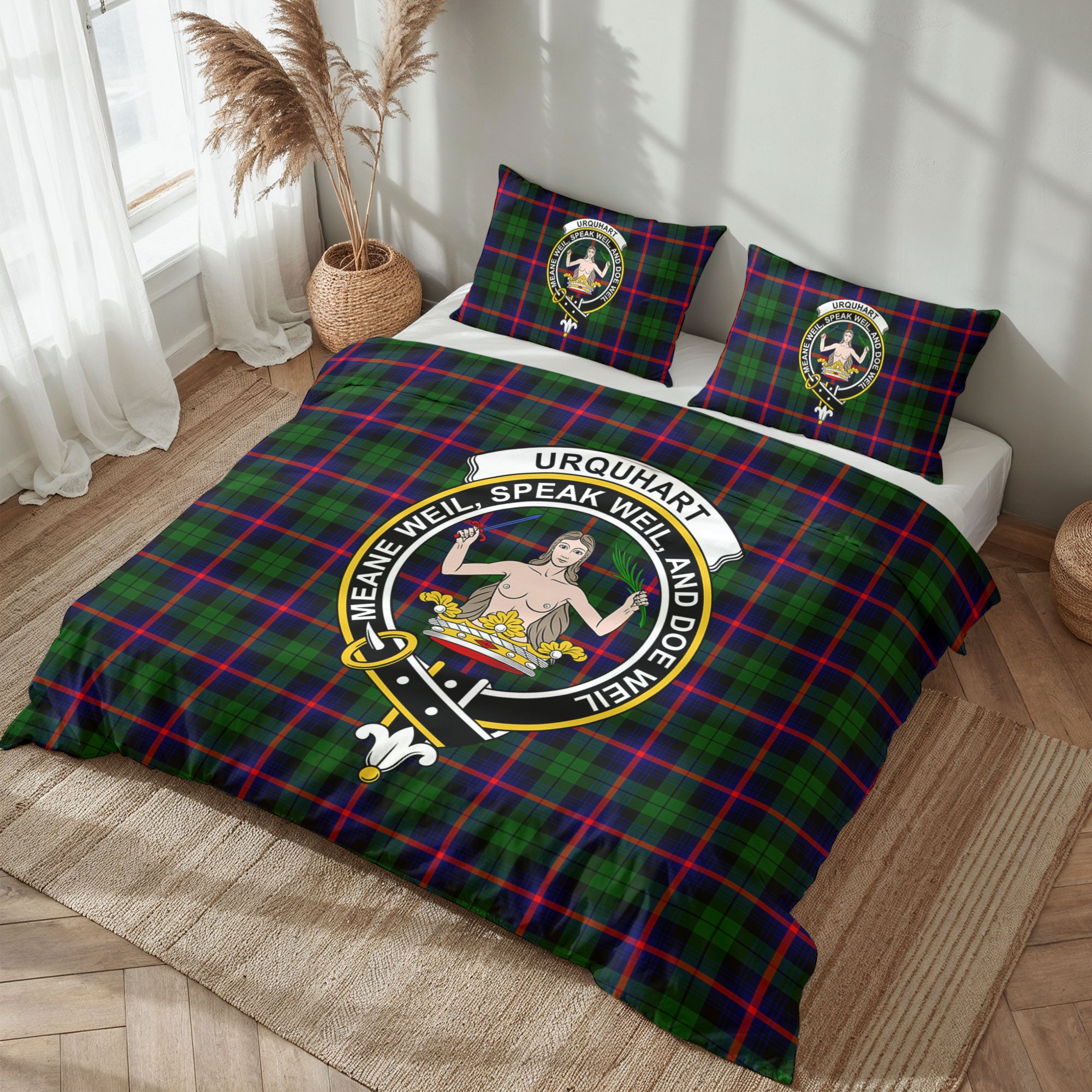 Urquhart Modern Tartan Crest Bedding Set