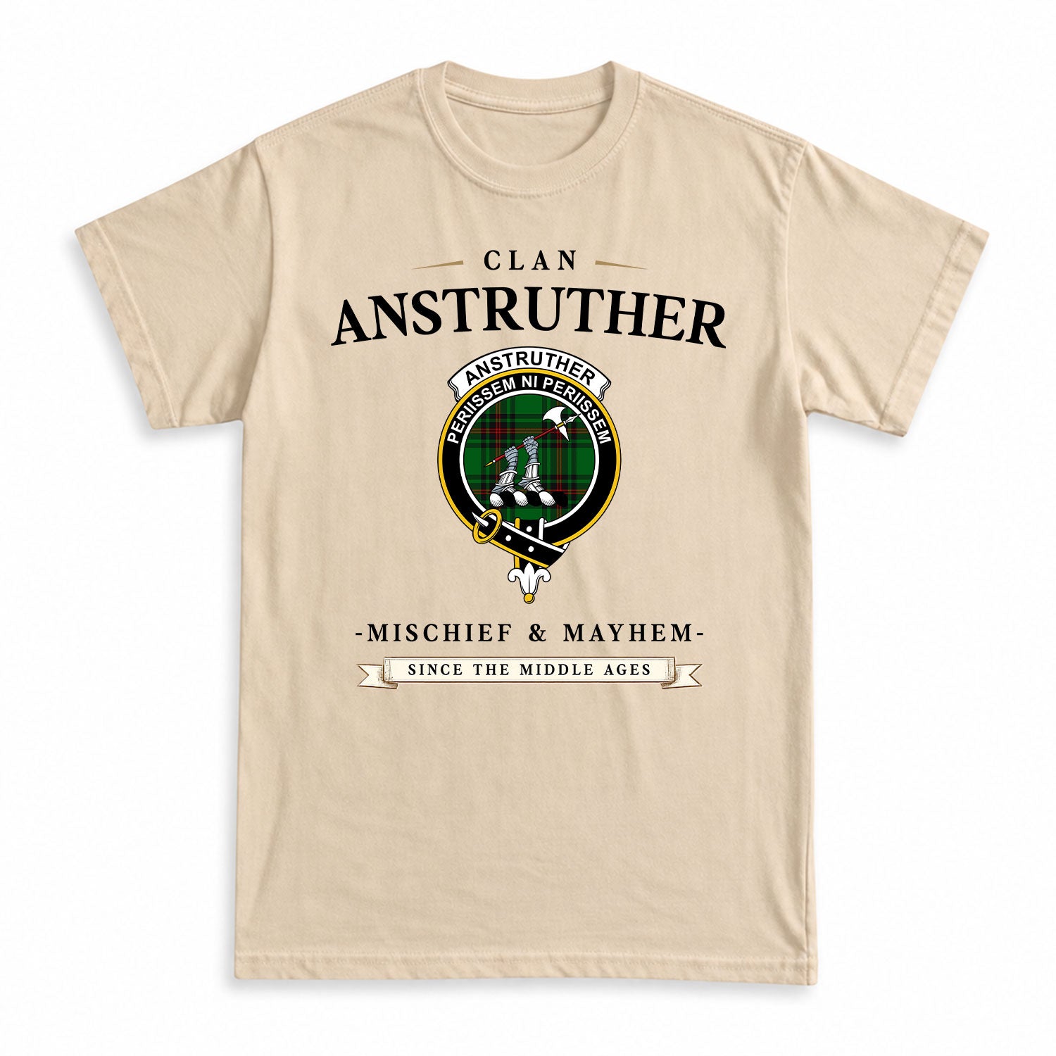 Anstruther Tartan Crest Mischief and Mayhem T-shirt