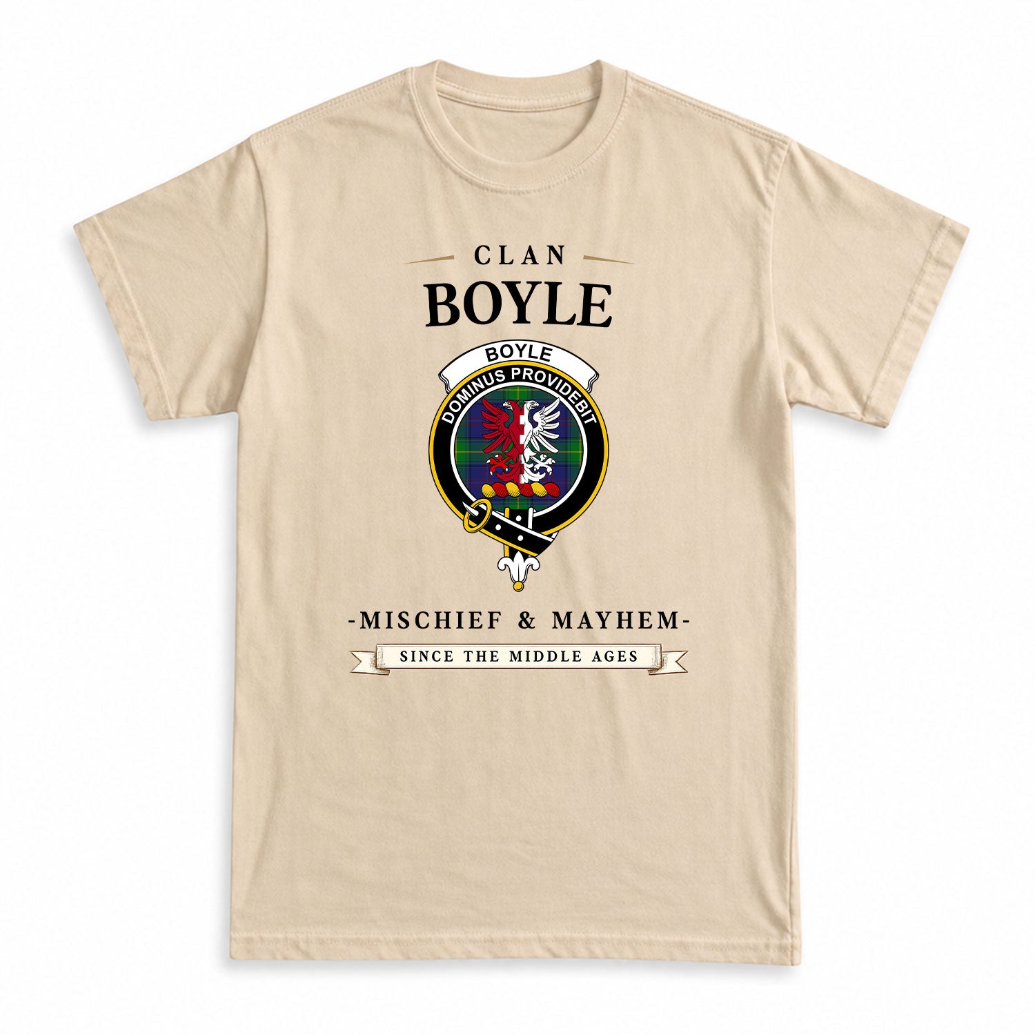 Boyle Tartan Crest Mischief and Mayhem T-shirt