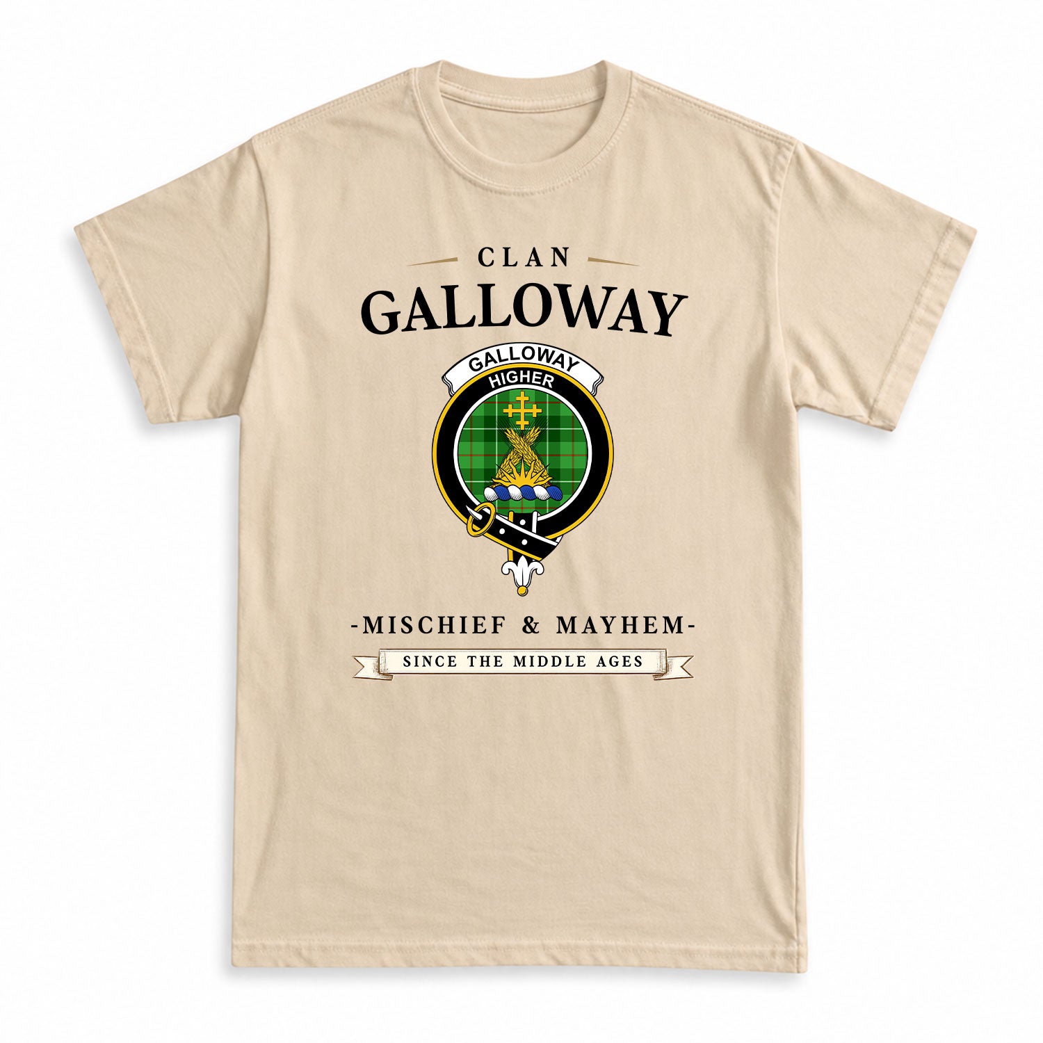 Galloway District Tartan Crest Mischief and Mayhem T-shirt
