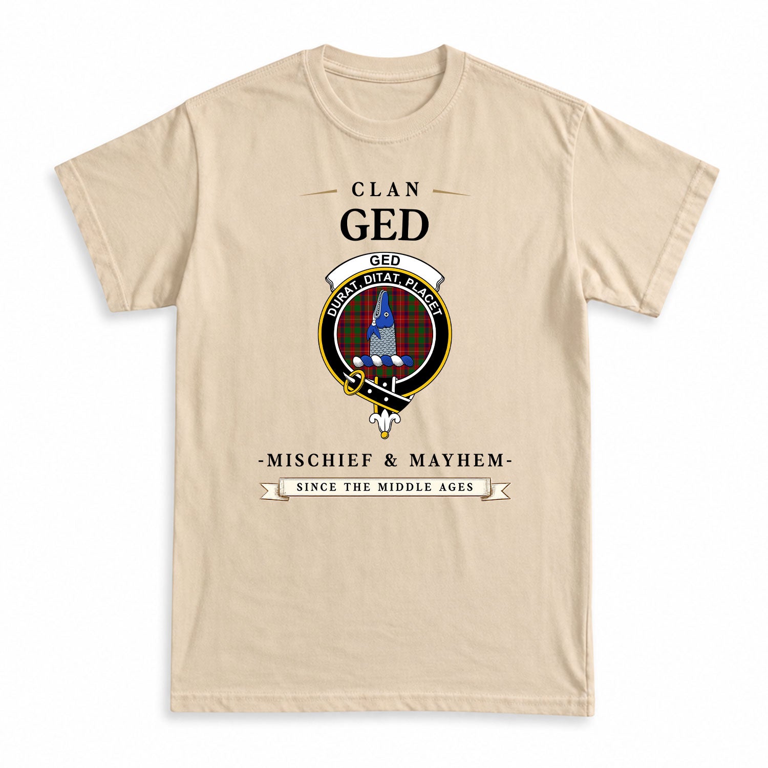 Ged Tartan Crest Mischief and Mayhem T-shirt