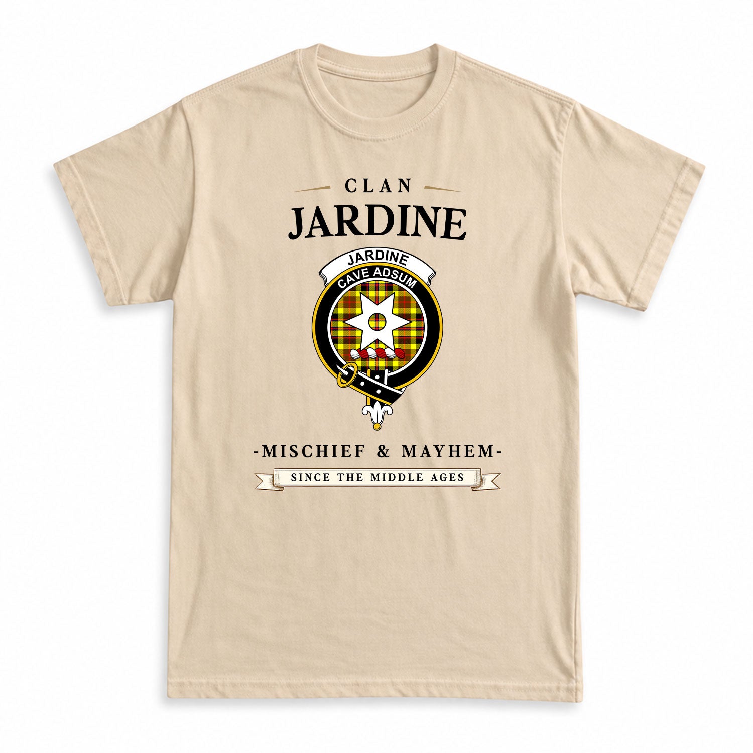 Jardine Tartan Crest Mischief and Mayhem T-shirt