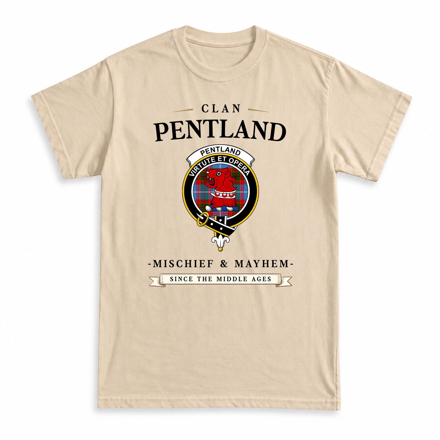 Pentland Tartan Crest Mischief and Mayhem T-shirt