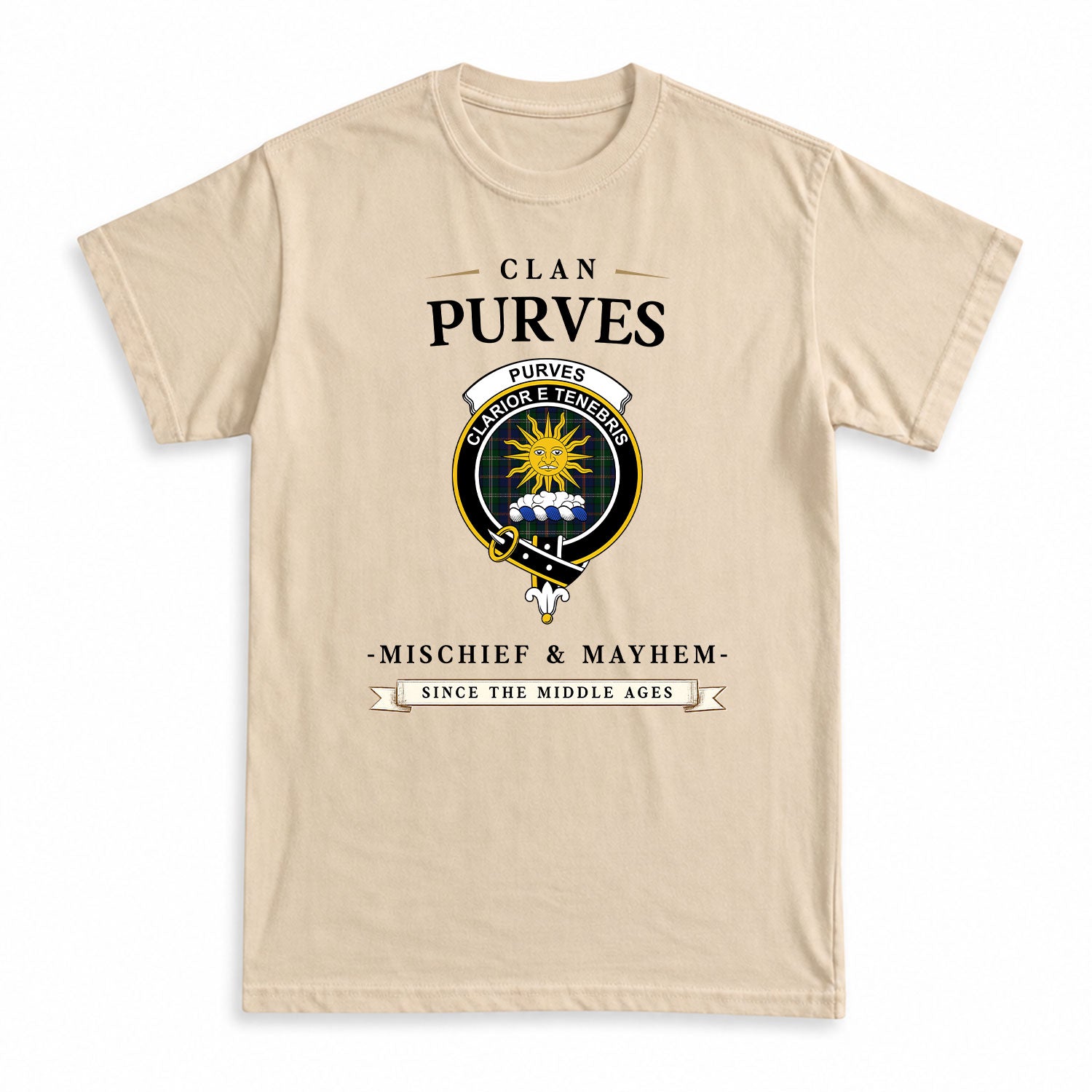 Purves Tartan Crest Mischief and Mayhem T-shirt