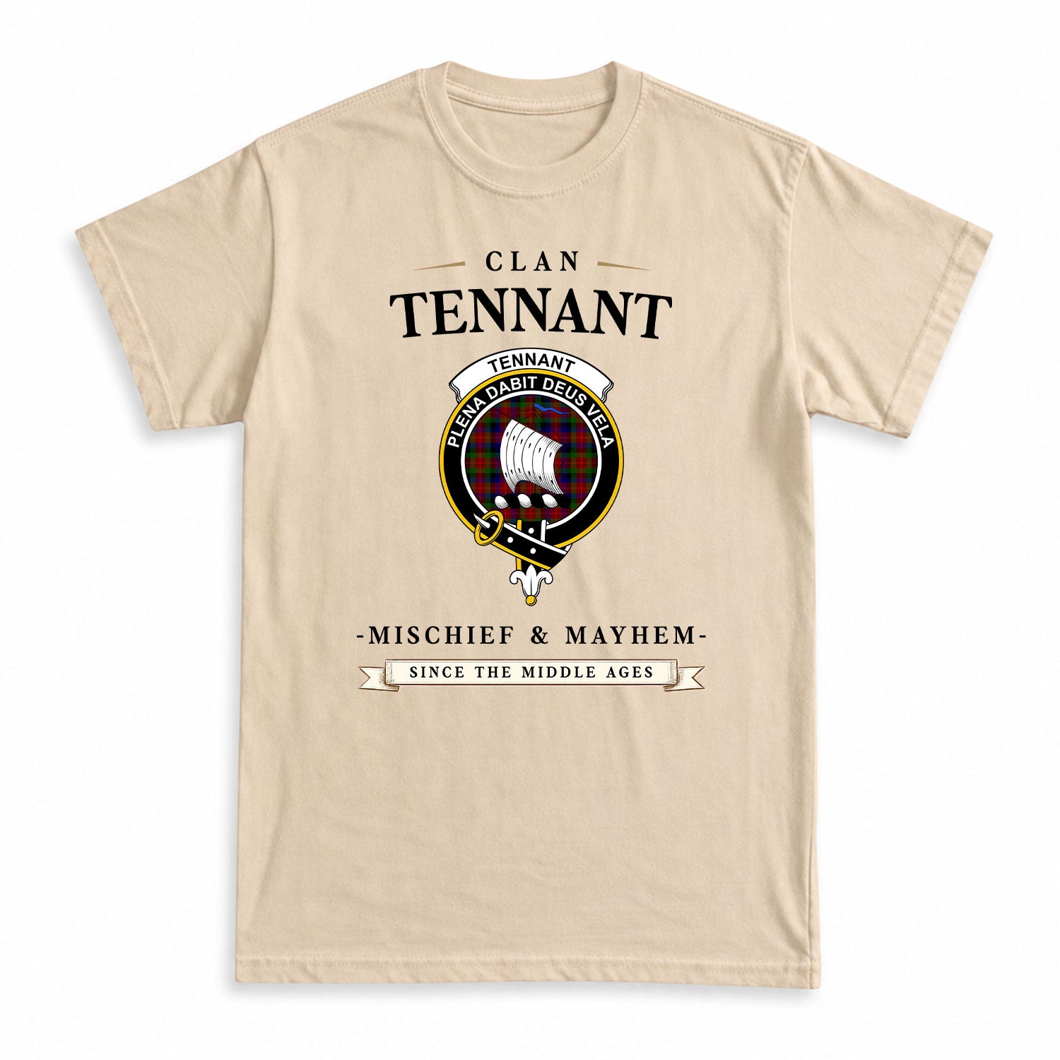 Tennant Tartan Crest Mischief and Mayhem T-shirt