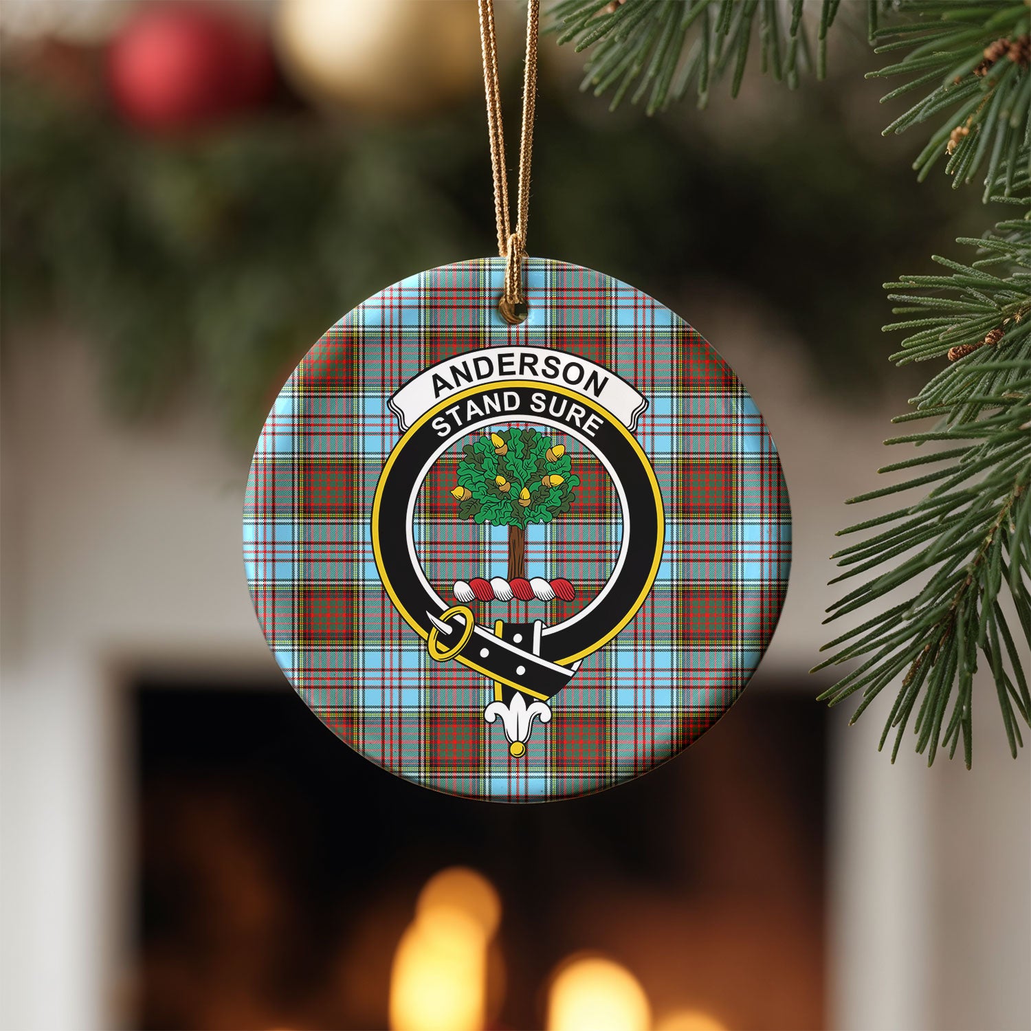Anderson Ancient Tartan Crest Christmas Ceramic Ornament
