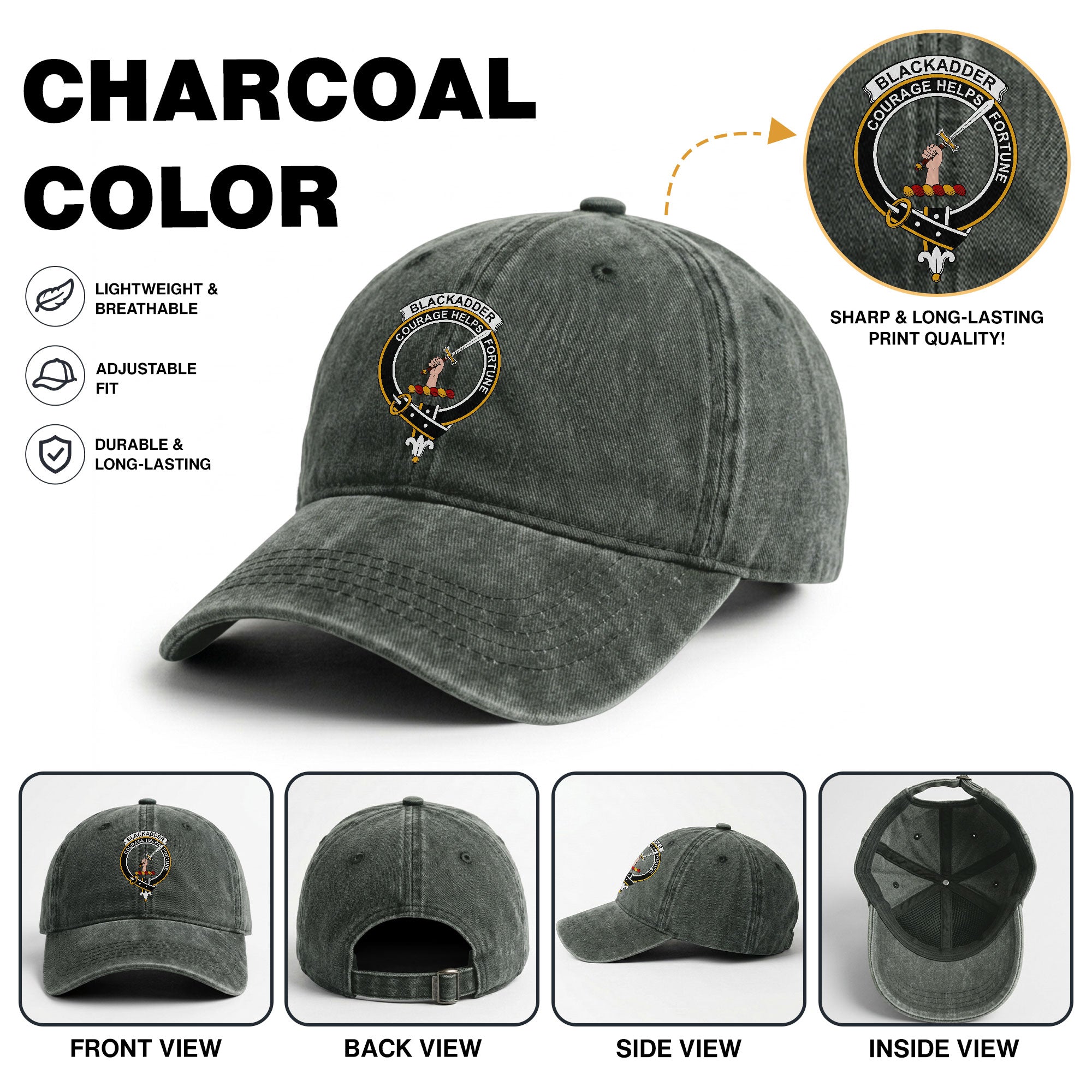 Blackadder Crest Washed Classic Cap