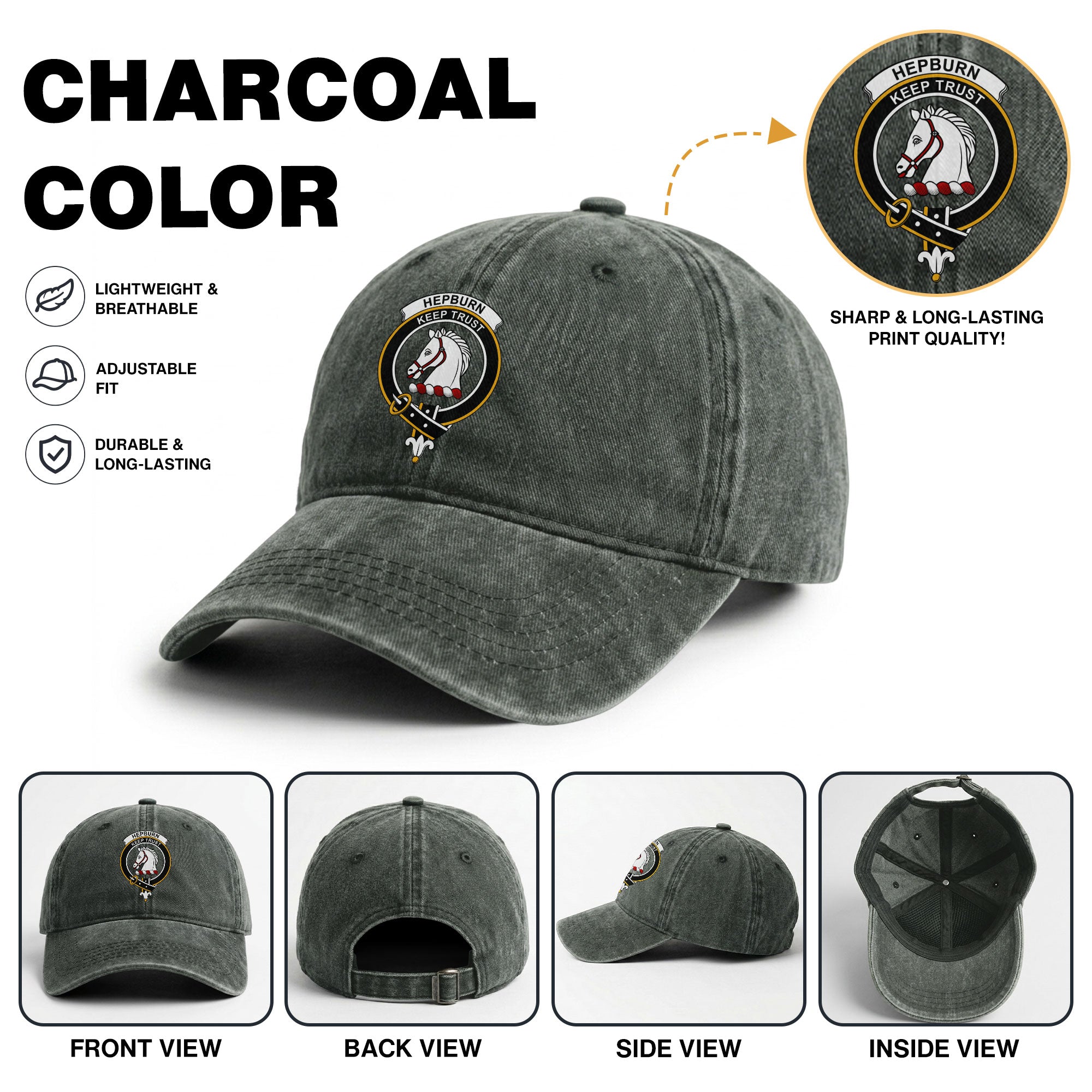 Hepburn Crest Washed Classic Cap