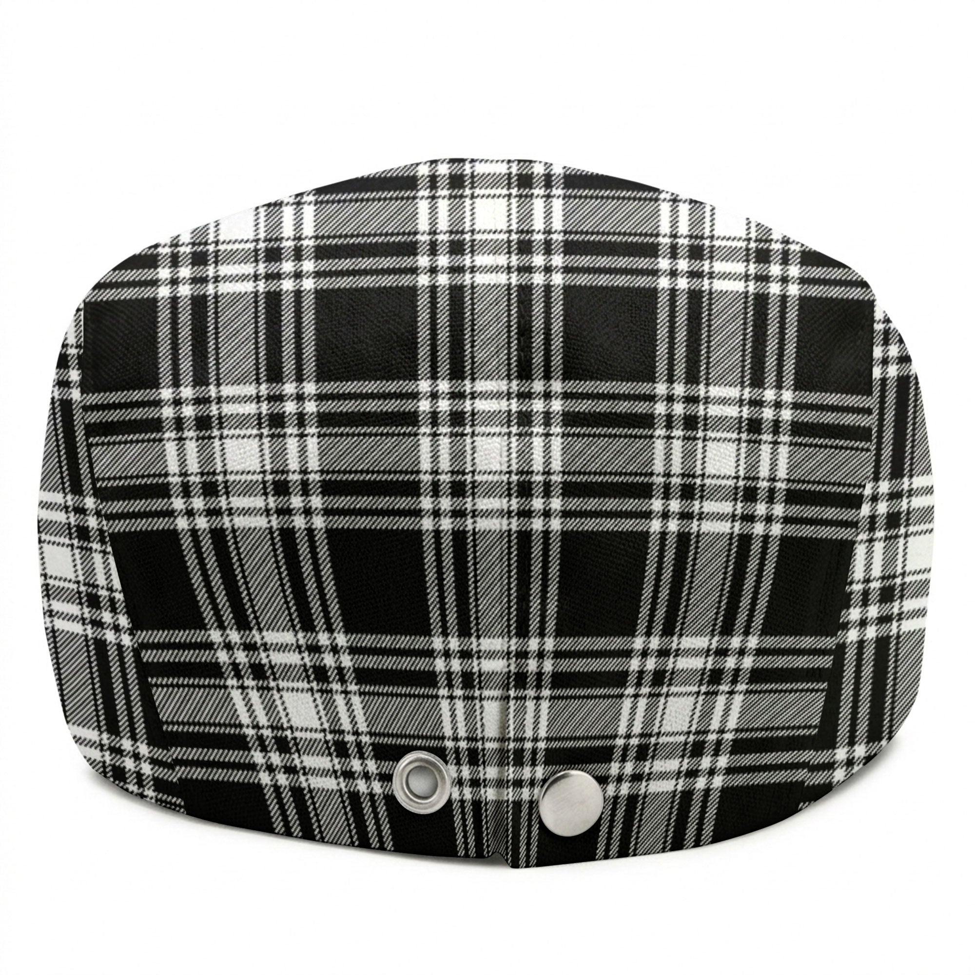 Menzies Black - White Modern Tartan Flat Caps