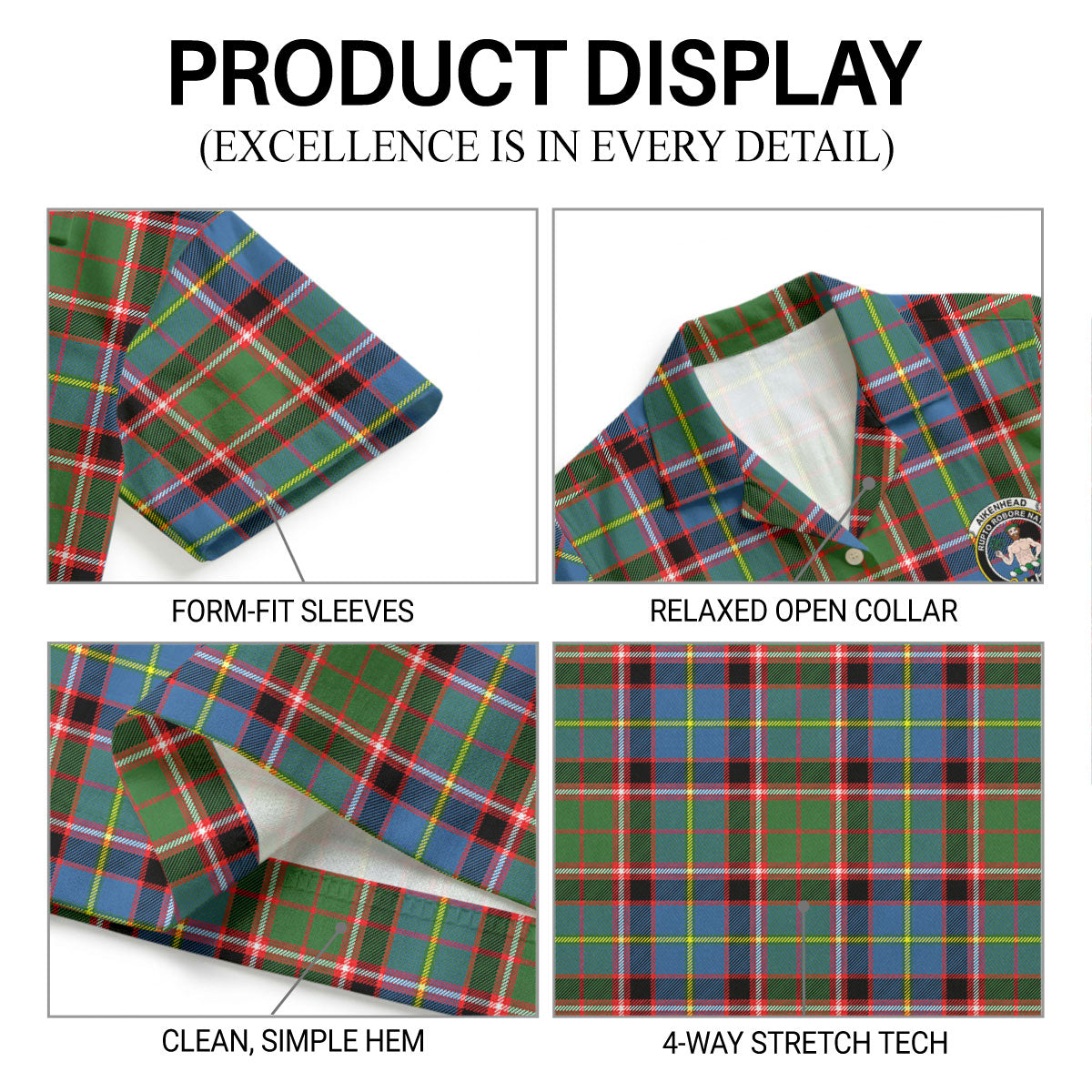 Aikenhead Tartan Crest Hawaiian Shirt