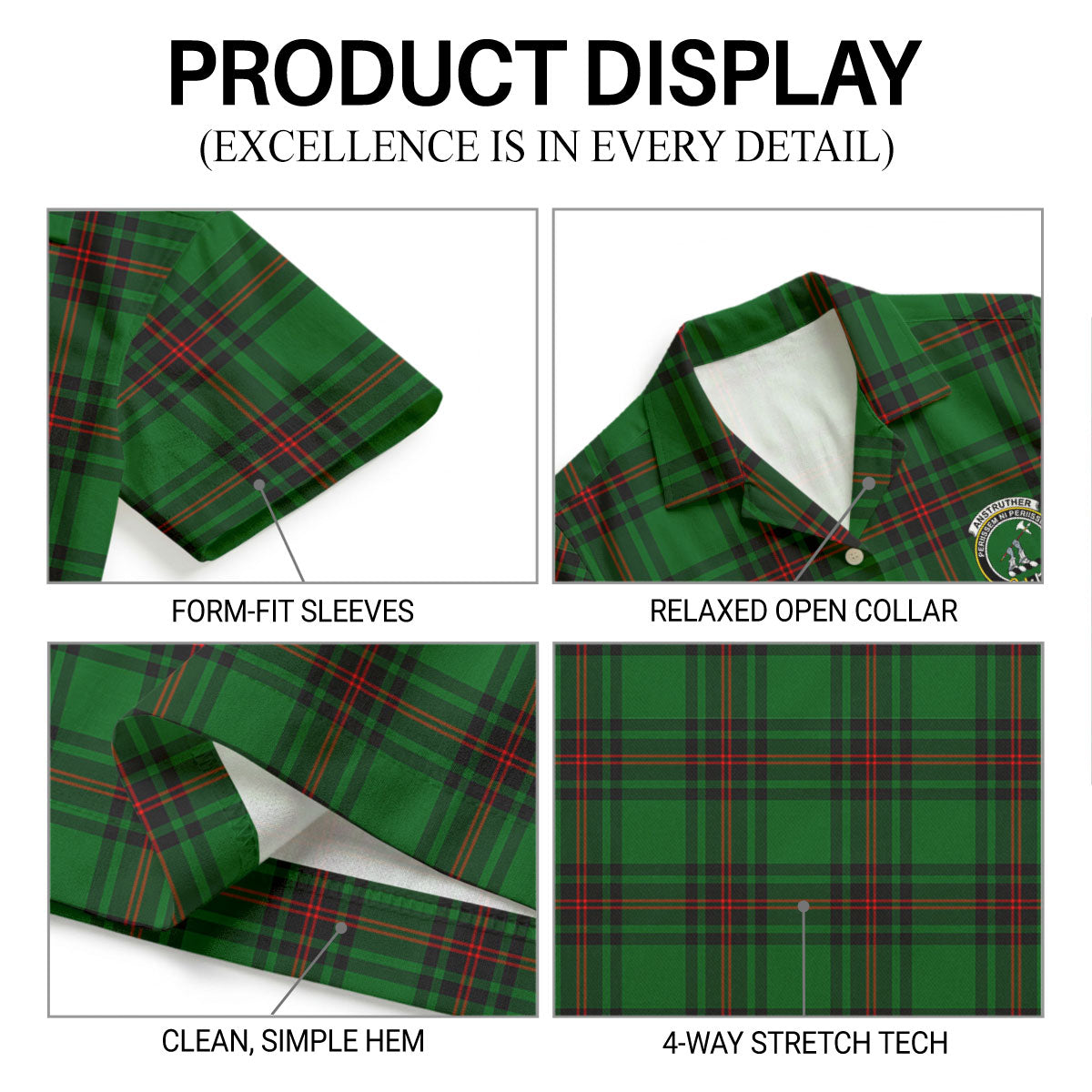 Anstruther Tartan Crest Hawaiian Shirt