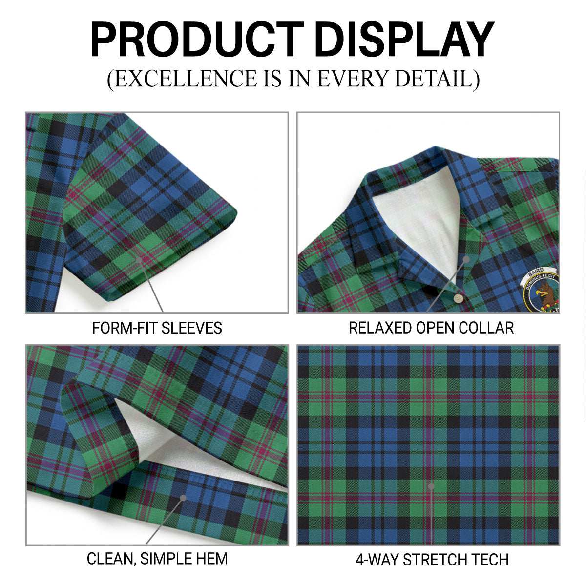Baird Ancient Tartan Crest Hawaiian Shirt
