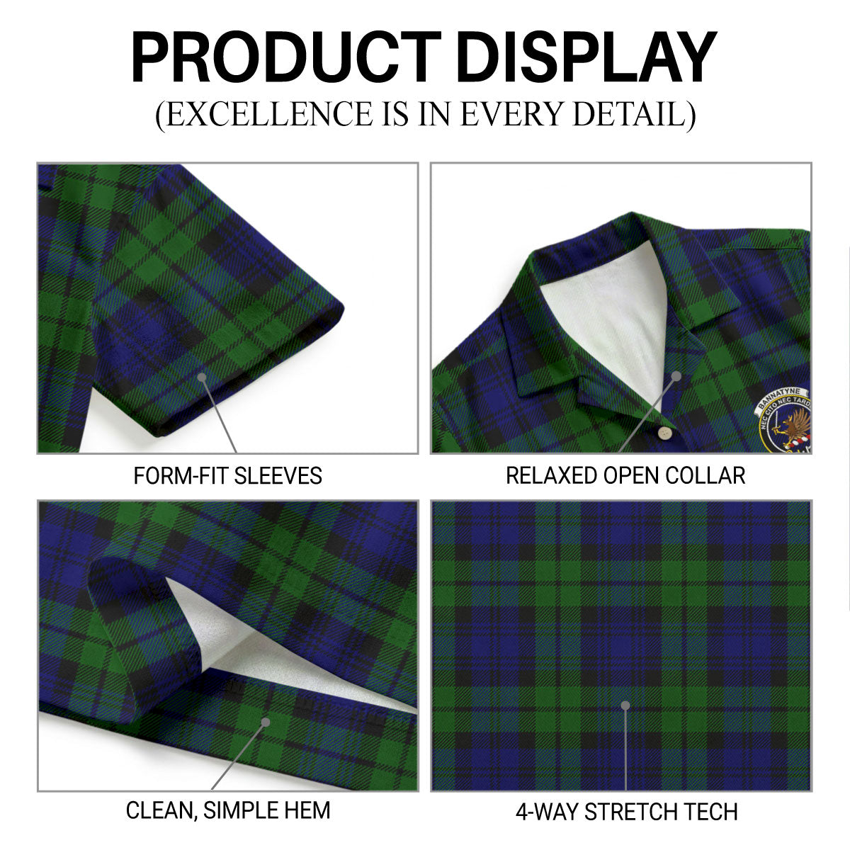Bannatyne Tartan Crest Hawaiian Shirt