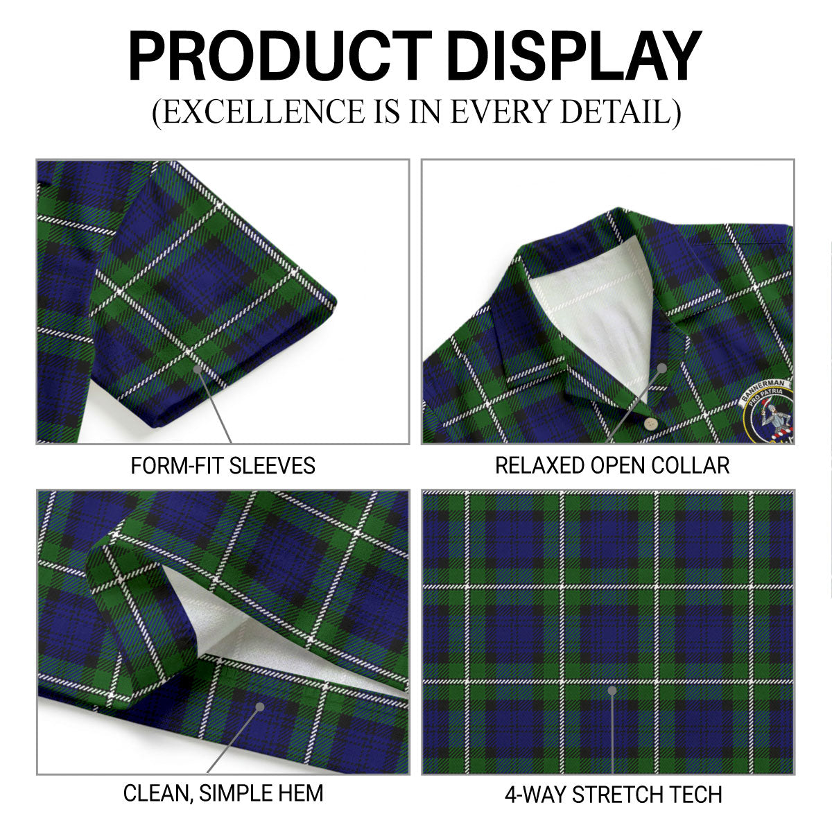 Bannerman Tartan Crest Hawaiian Shirt