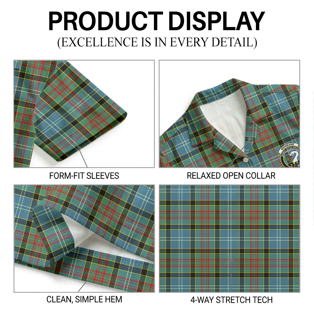 Brisbane Tartan Crest Hawaiian Shirt