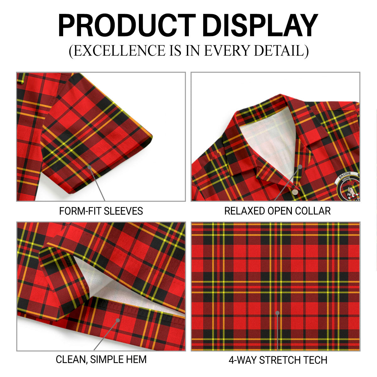 Brodie Modern Tartan Crest Hawaiian Shirt