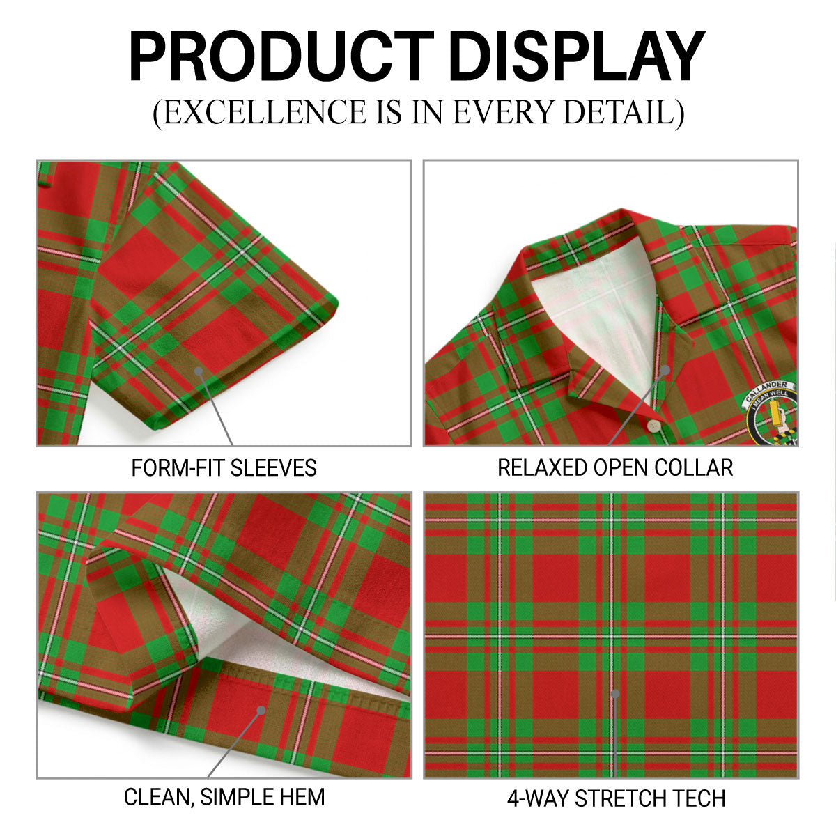 Callander Tartan Crest Hawaiian Shirt