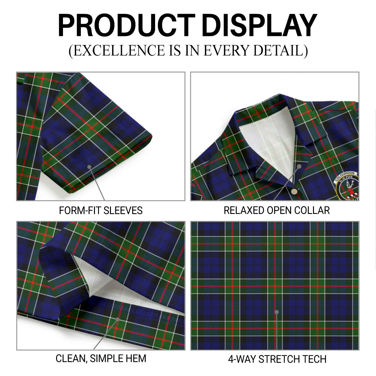 Colquhoun Modern Tartan Crest Hawaiian Shirt