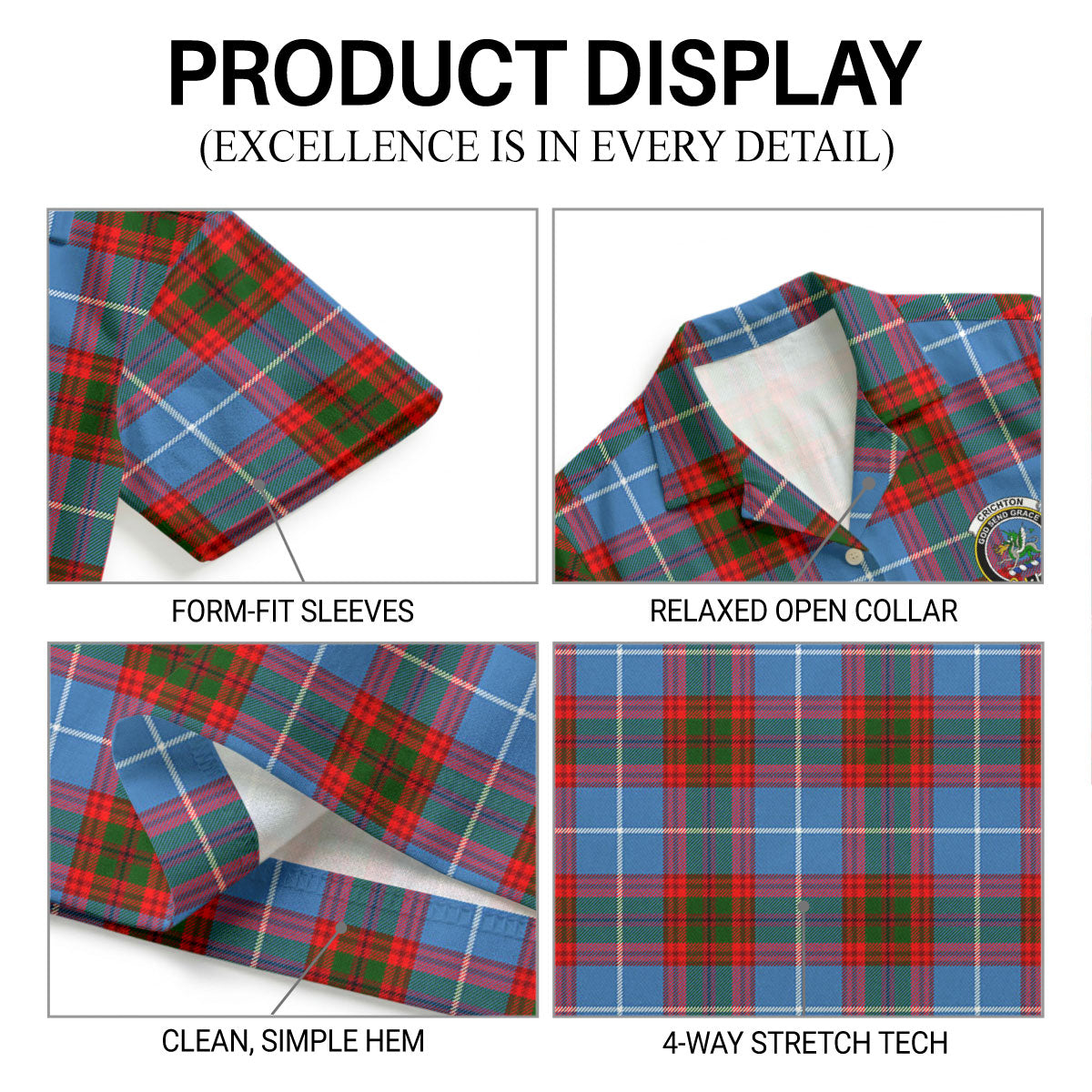 Crichton Tartan Crest Hawaiian Shirt