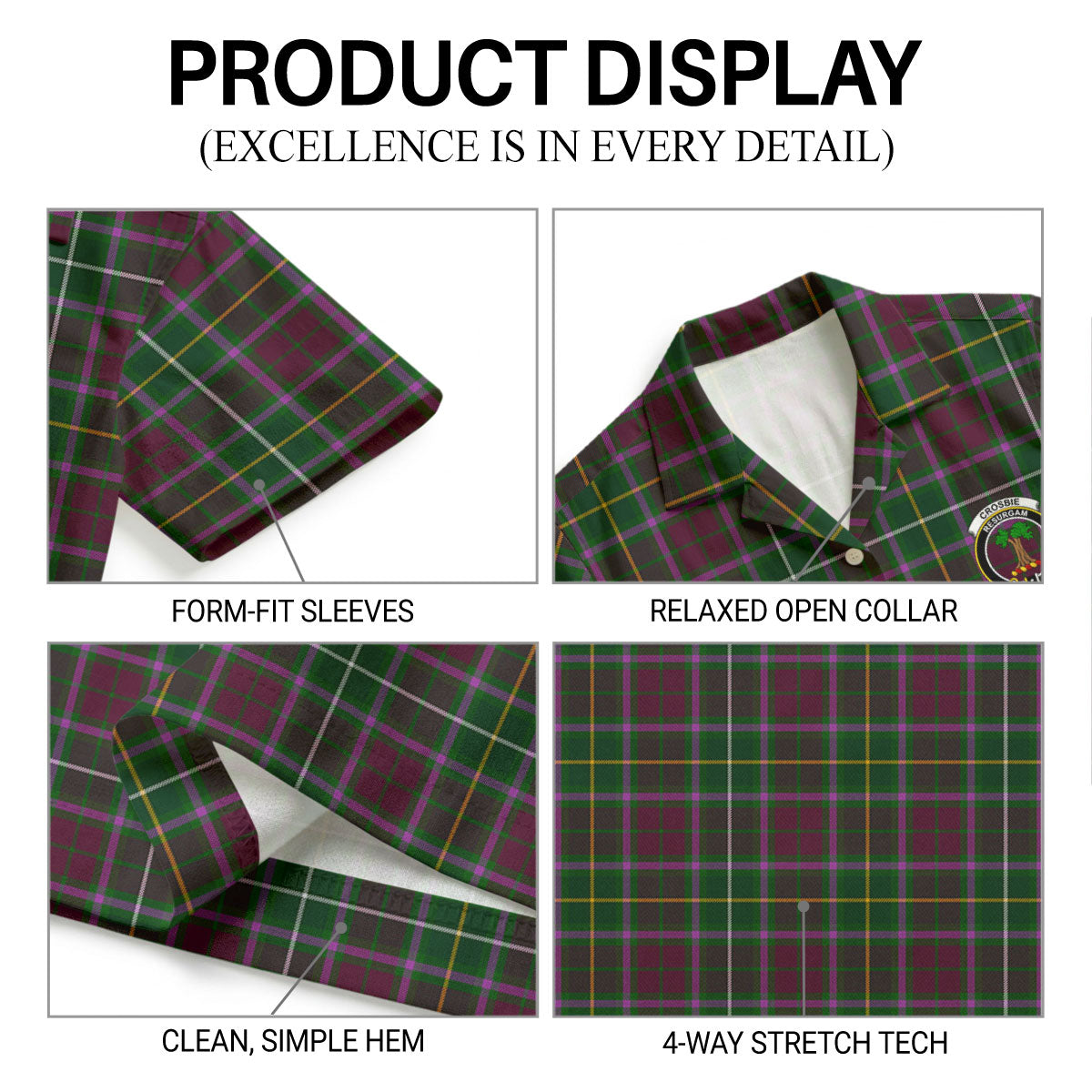 Crosbie Tartan Crest Hawaiian Shirt