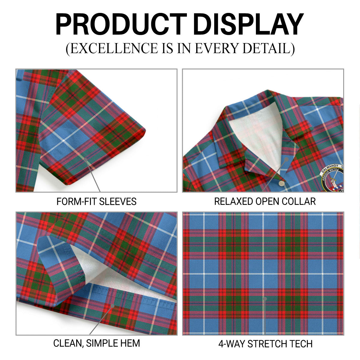 Dalmahoy Tartan Crest Hawaiian Shirt