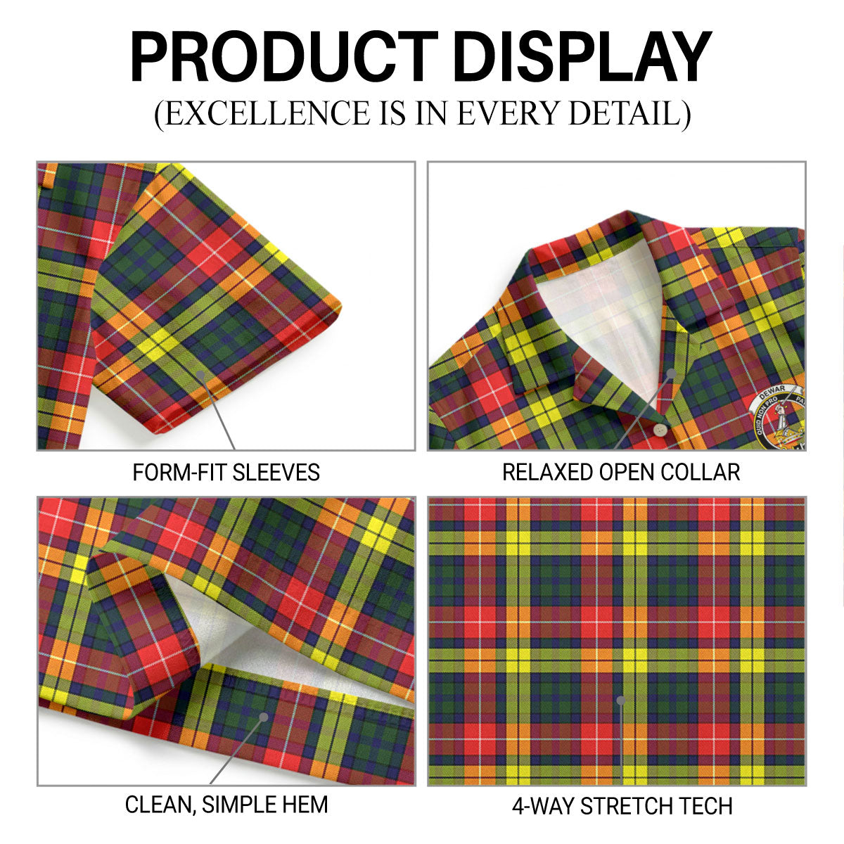 Dewar Tartan Crest Hawaiian Shirt