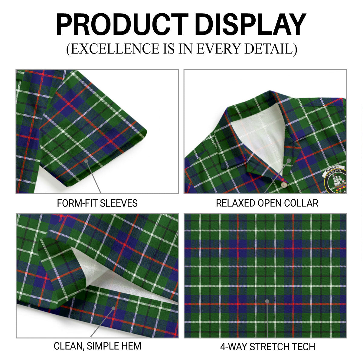 Duncan Modern Tartan Crest Hawaiian Shirt
