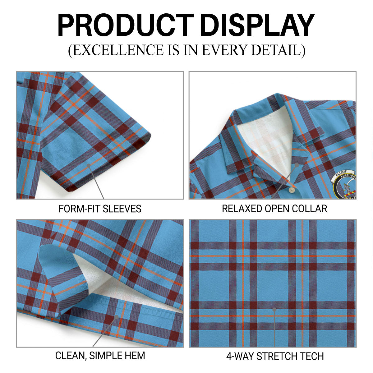 Elliot Ancient Tartan Crest Hawaiian Shirt