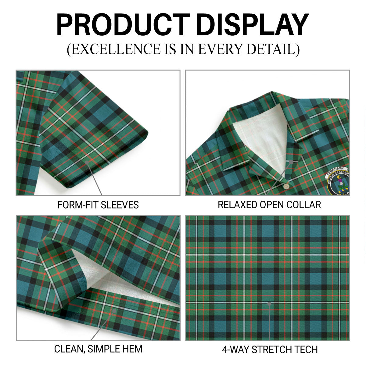 Ferguson Ancient Tartan Crest Hawaiian Shirt
