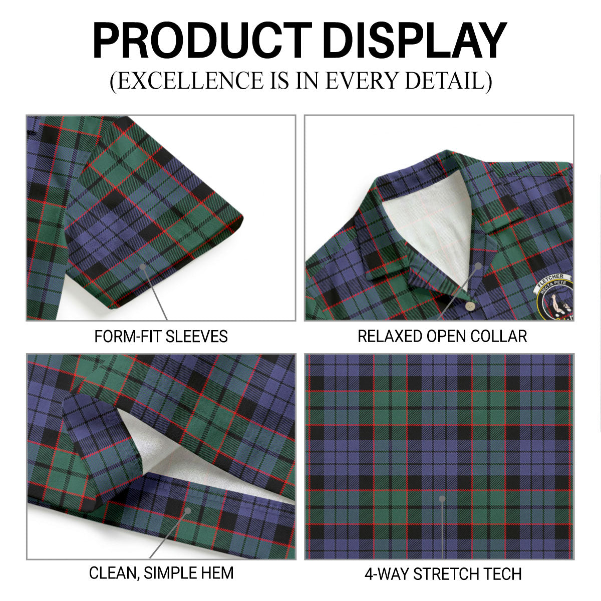 Fletcher Modern Tartan Crest Hawaiian Shirt