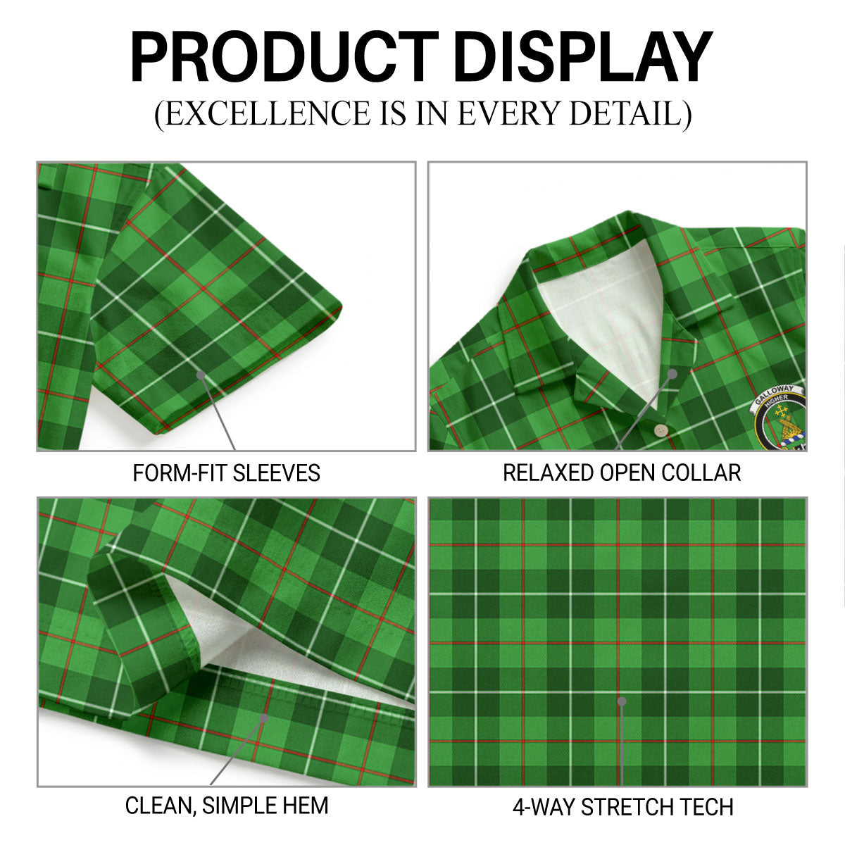 Galloway District Tartan Crest Hawaiian Shirt