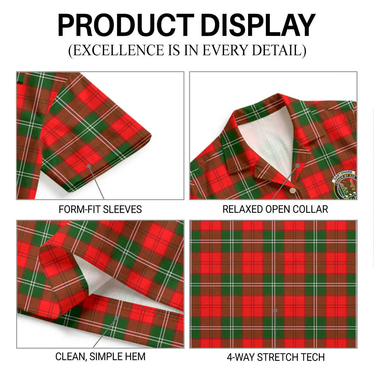 Gartshore Tartan Crest Hawaiian Shirt