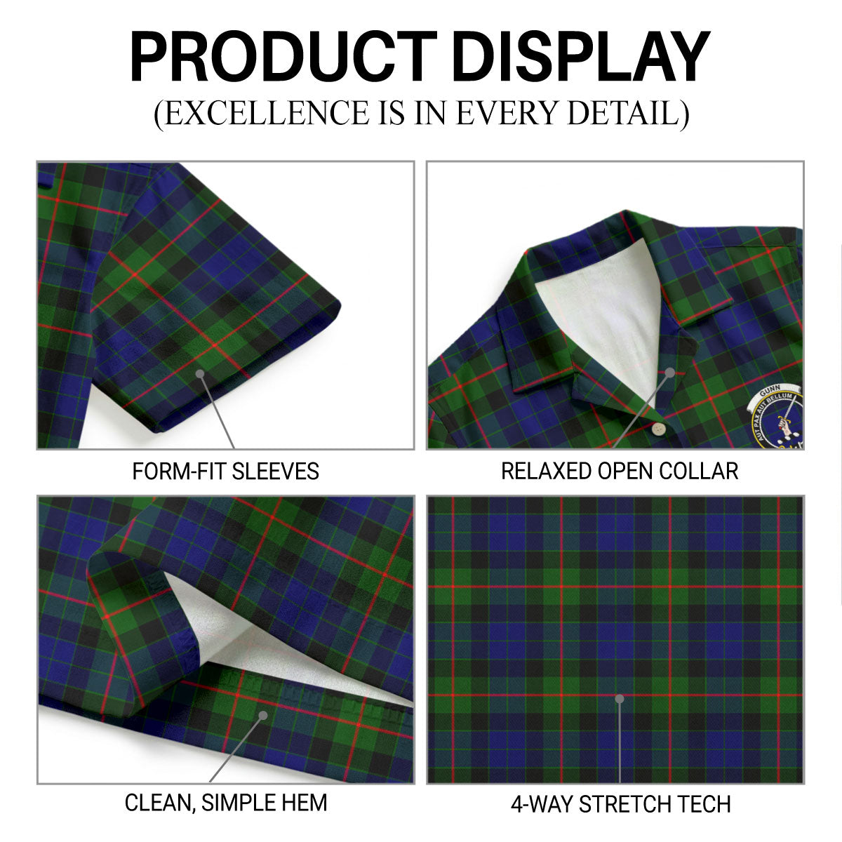 Gunn Modern Tartan Crest Hawaiian Shirt