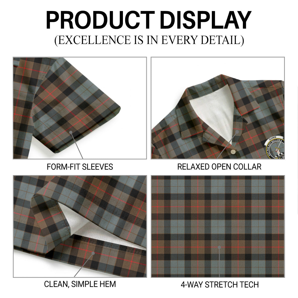 Gunn Weathered Tartan Crest Hawaiian Shirt