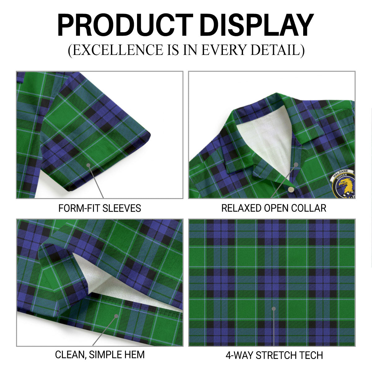 Haldane Tartan Crest Hawaiian Shirt