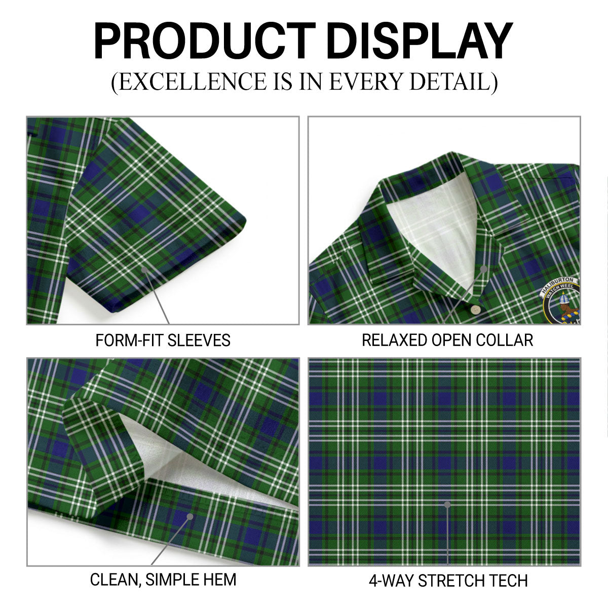 Haliburton Tartan Crest Hawaiian Shirt