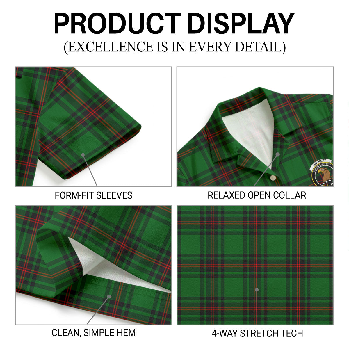 Halkett Tartan Crest Hawaiian Shirt