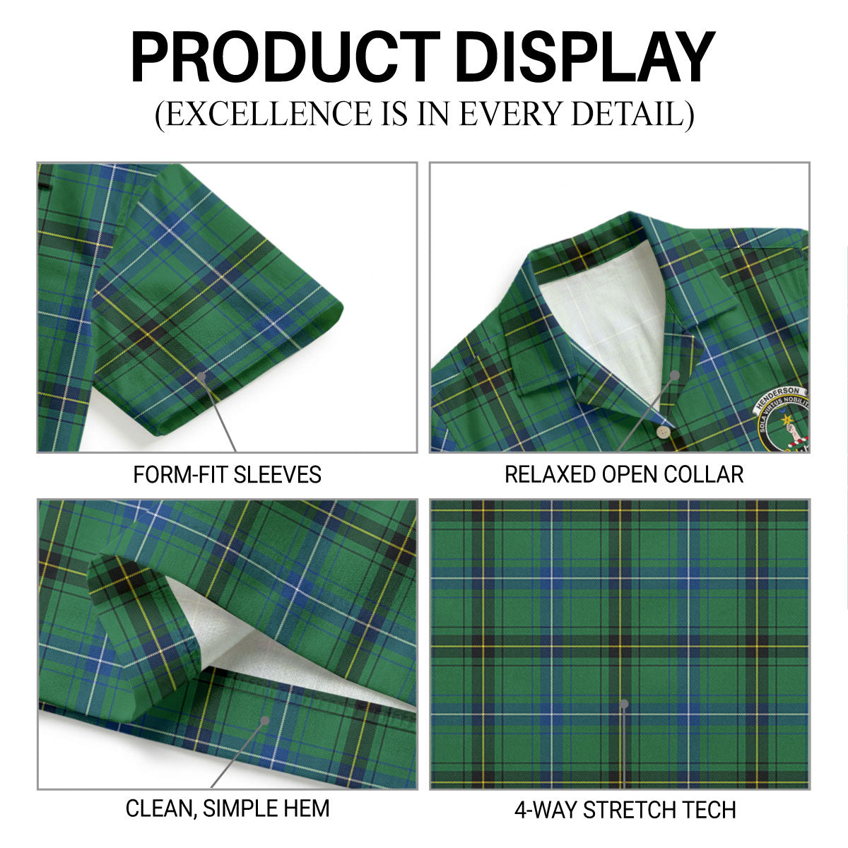Henderson Ancient Tartan Crest Hawaiian Shirt