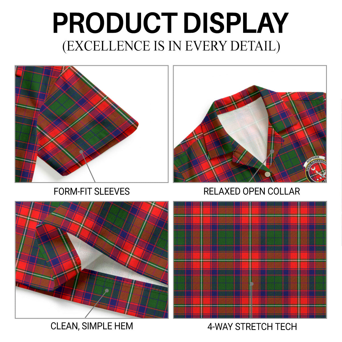 Hopkirk Tartan Crest Hawaiian Shirt
