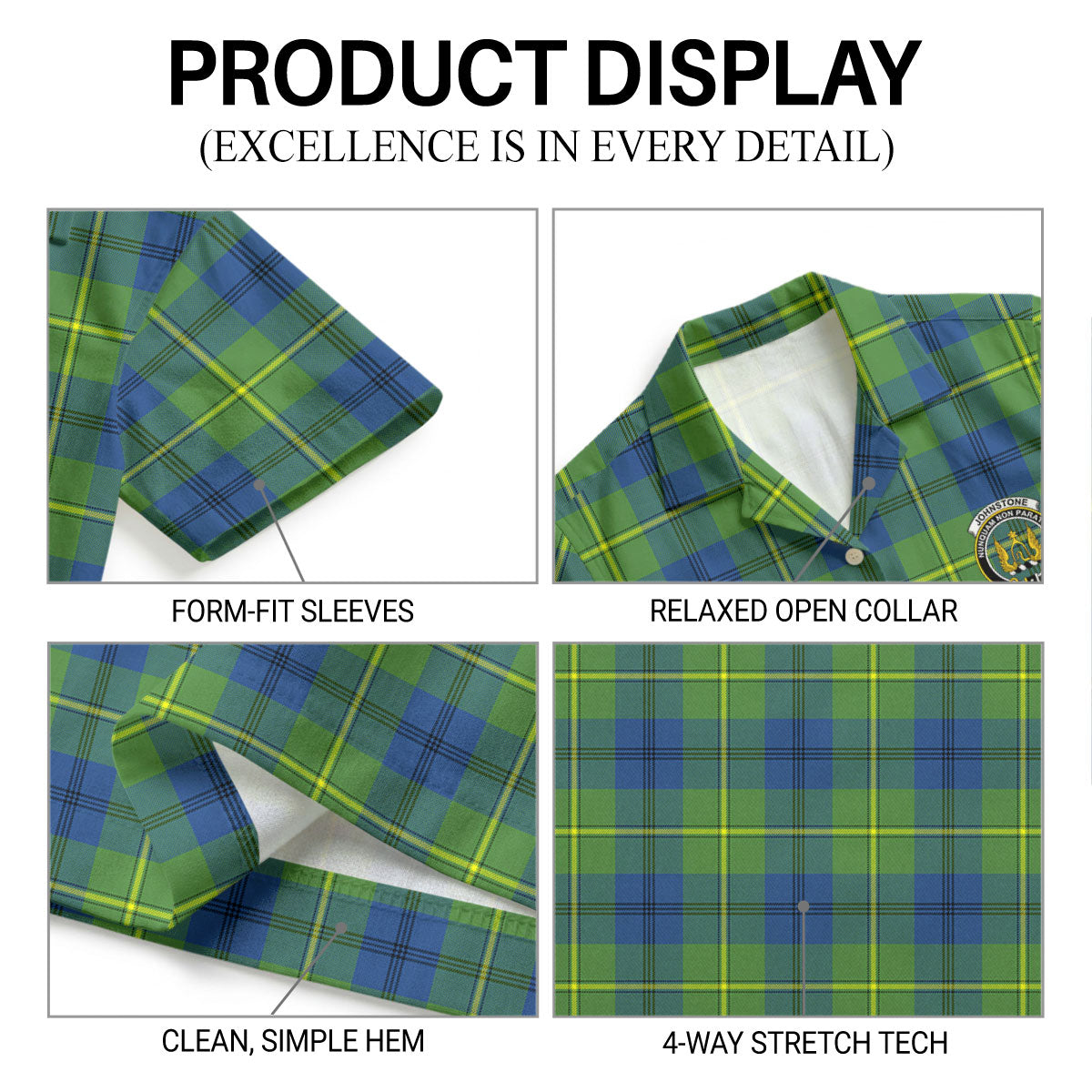 Johnstone Ancient Tartan Crest Hawaiian Shirt