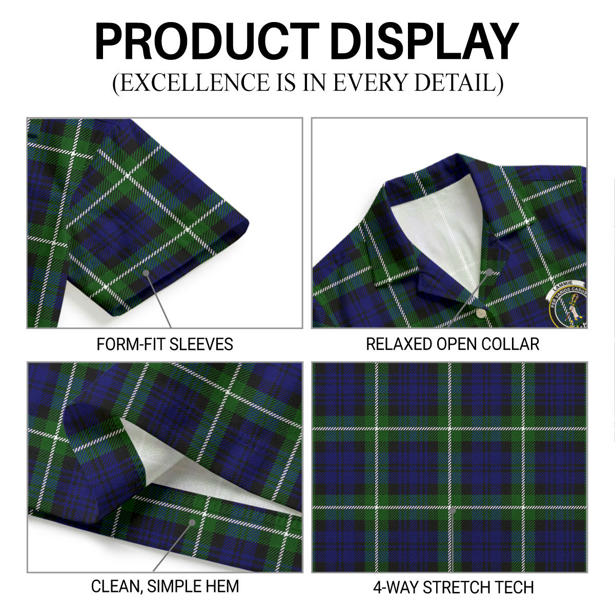 Lammie Tartan Crest Hawaiian Shirt